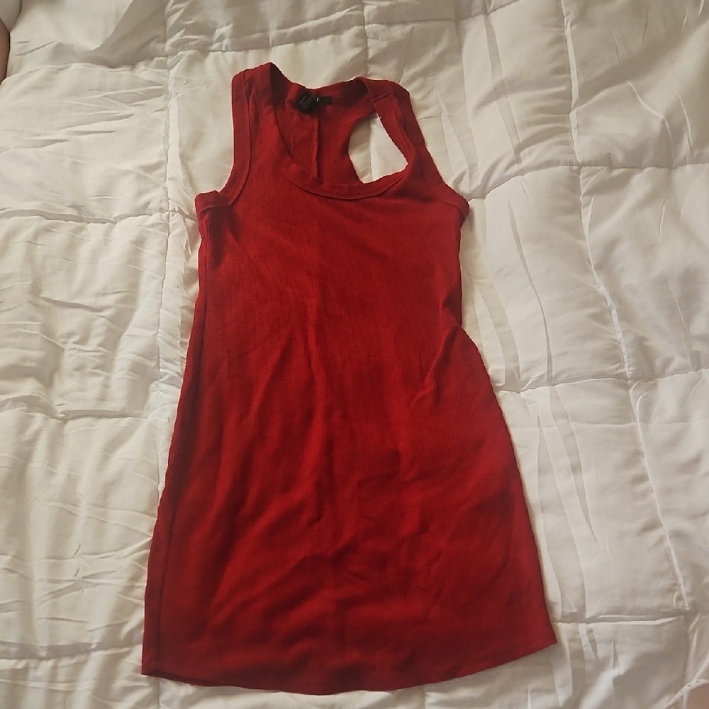 Forever 21 Red Mini Dress Size Medium Cotton